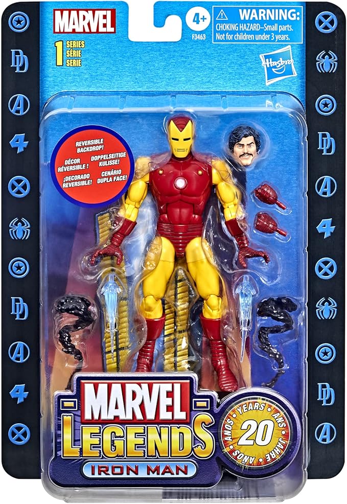 Marvel Hasbro Legends Series 20th Anniversary Series 1 Iron Man 6-Inch Action Figure Collectible Toy, 9 Accessories F3463 Multi - Figurio