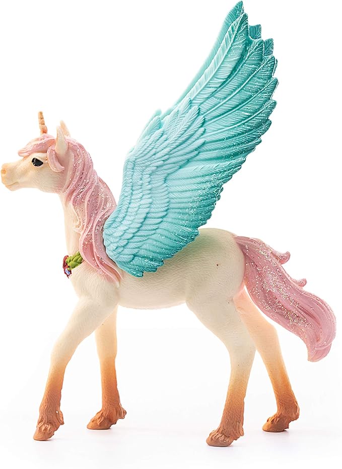 Schleich bayala, Unicorn Toys for Girls and Boys, Decorated Unicorn Pegasus Foal Toy Figurine, Ages 5 and Above - Figurio