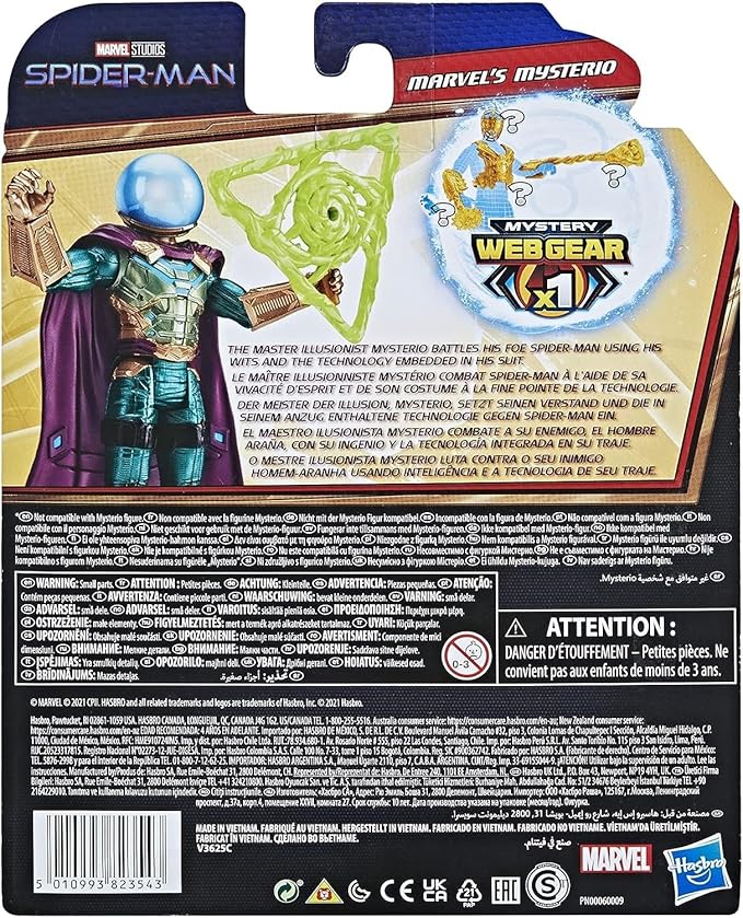 Spider-Man Marvel 6-Inch Mysterio Figure with Mystery Web Gear Armor & Accessory, Ages 4+ - Figurio