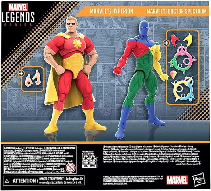 Marvel Squadron Supreme Legends Pack of 2 Hyperion Doctor Spectrum 6-inch Action Figures - Figurio