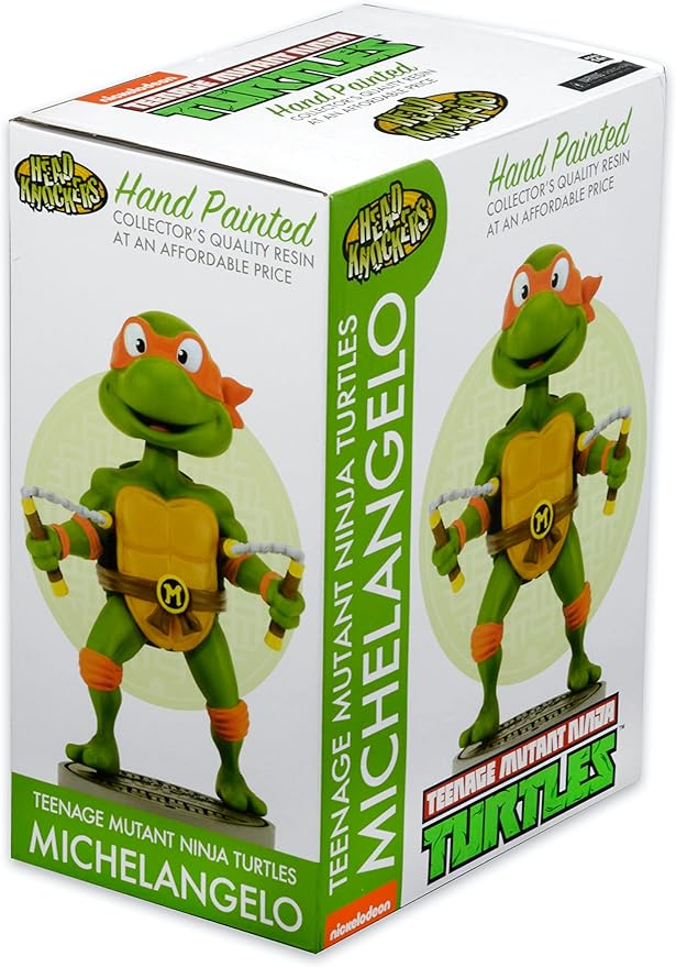 NECA Teenage Mutant Ninja Turtles (Classic) Head Knocker Michelangelo Toy Figure - Figurio