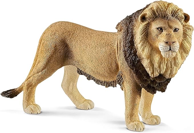 Schleich Wild Life Realistic King of The Jungle Lion Toy Figurine - Highly Durable Realistic Wild African Lion Action Figure Toy, Education and Fun for Boys and Girls, Gift for Kids Ages 3+ - Figurio