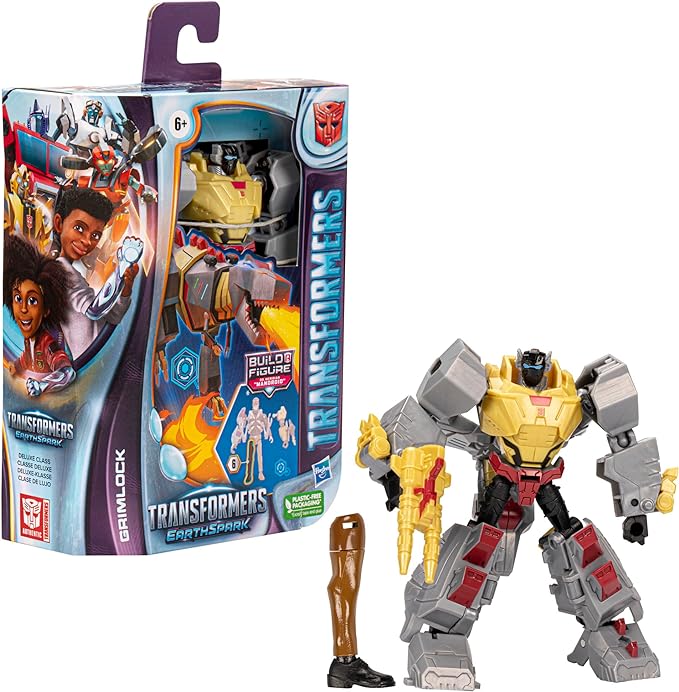 Transformers Toys EarthSpark Deluxe Class Grimlock Action Figure, 5-Inch, Robot Toys for Kids Ages 6 and Up - Figurio