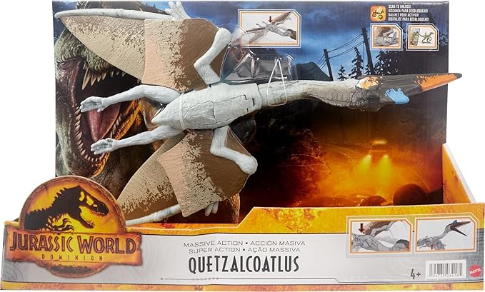 Mattel Jurassic World Dominion Massive Action Quetzalcoatlus Dinosaur Action Figure Toy with Attack Motion, Plus Downloadable App & AR - Figurio