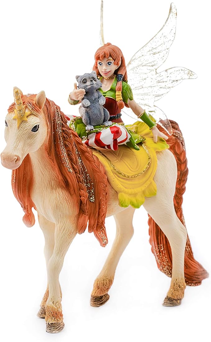 Schleich Bayala Fairy Marween Doll with Glitter Unicorn Figurine 3pc. Playset - Featuring Magical Marween and Unicorn Figure for Fun and Imaginative Play for Boys and Girls, Gift for Kids Ages 5+ - Figurio