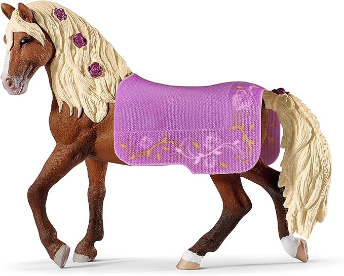 Schleich Horse Club Paso Fino Stallion Show Horse Figurine Toy - Realistic Detailed Show Horse Toy with Saddle Cover and Real Horse Details, for Boys and Girls, Gift for Kids Ages 5+ - Figurio