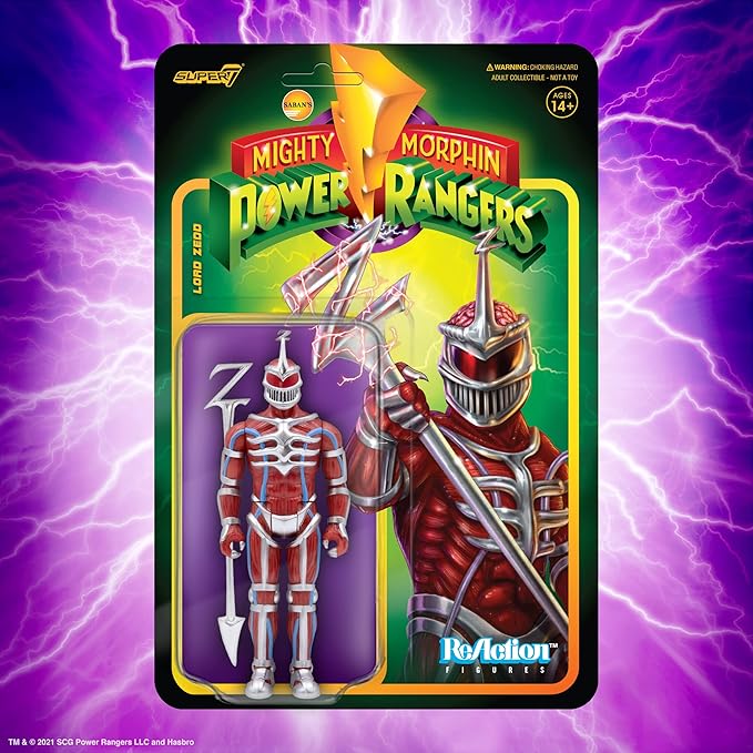 Super7 Mighty Morphin Power Rangers Lord Zedd - 3.75" Power Rangers Action Figure with Accessory Classic TV Show Collectibles and Retro Toys - Figurio