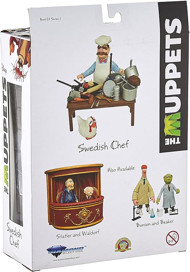 Diamond Select Toys The Muppets Best of Series 2: Swedish Chef with Kitchen Action Figure, Multicolor Small - Figurio