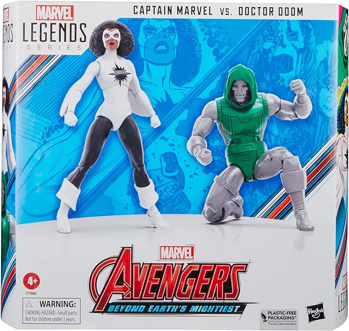 Marvel Legends Series Captain vs. Doctor Doom, Avengers 60th Anniversary Collectible 6-Inch Action Figures, 6 Accessories - Figurio