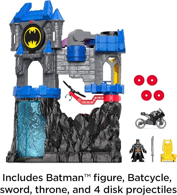 Fisher-Price Imaginext DC Super Friends Batman Toy, Wayne Manor Batcave Playset with Figure & Batcyle for Pretend Play Kids Ages 3+ Years (Amazon Exclusive) - Figurio