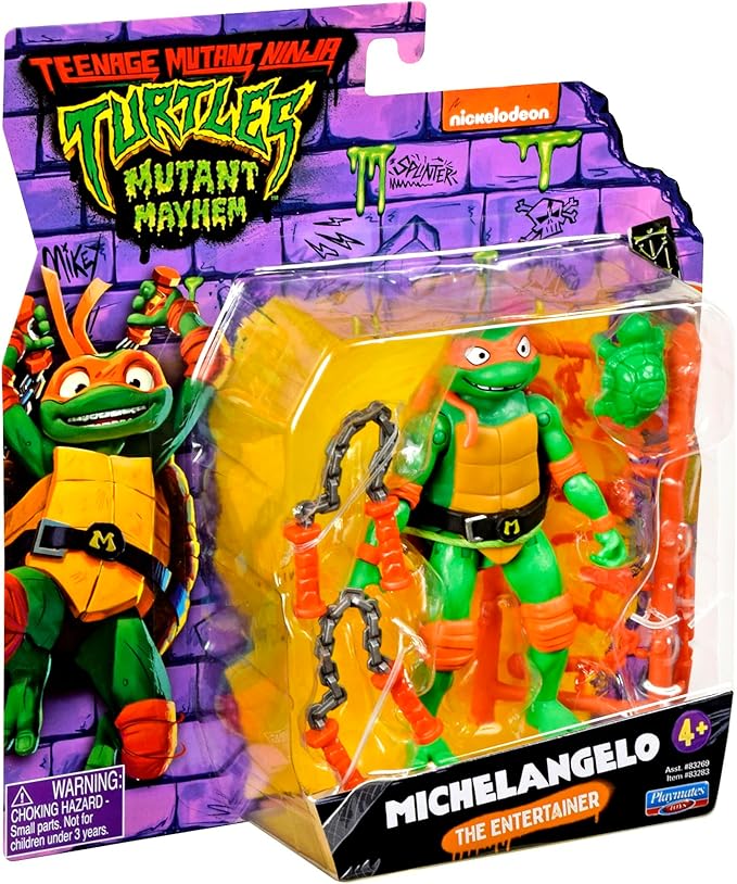 Teenage Mutant Ninja Turtles: Mutant Mayhem 4.25” Michelangelo Basic Action Figure by Playmates Toys - Figurio