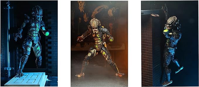 NECA - Predator 2 Ultimate Battle Damaged City Hunter 7 Action Figure, Battle Damaged City Hunger, 8 Inch - Figurio