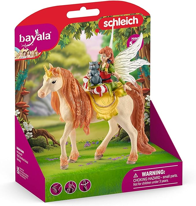 Schleich Bayala Fairy Marween Doll with Glitter Unicorn Figurine 3pc. Playset - Featuring Magical Marween and Unicorn Figure for Fun and Imaginative Play for Boys and Girls, Gift for Kids Ages 5+ - Figurio