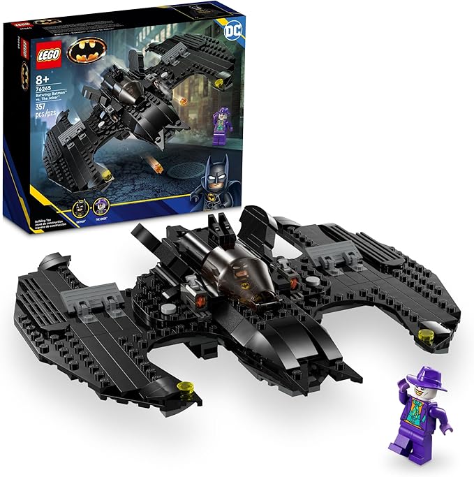 LEGO DC Batwing: Batman vs. The Joker 76265 DC Super Hero Playset, Features 2 Minifigures and a Batwing Toy Based on DC’s Iconic 1989 Batman Movie, DC Birthday Gift for 8 Year Olds - Figurio