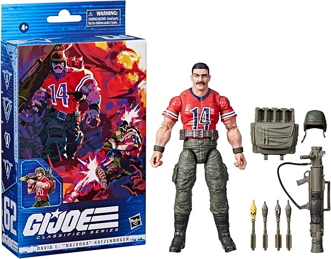 G.I. Joe Classified Series David L.Bazooka Katzenbogen Action Figure 62 Collectible Premium Toy with Accessories 6-Inch-Scale Custom Package Art - Figurio