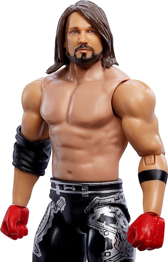 Mattel WWE Action Figure, 6-inch Collectible AJ Styles with 10 Articulation Points & Life-Like Look  - Figurio