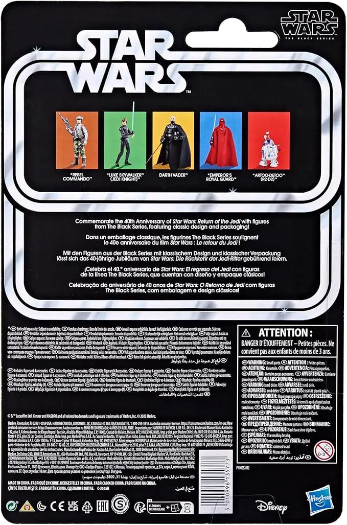 STAR WARS The Black Series Darth Vader, Return of The Jedi 40th Anniversary 6-Inch Collectible Action Figures, Ages 4 and Up - Figurio