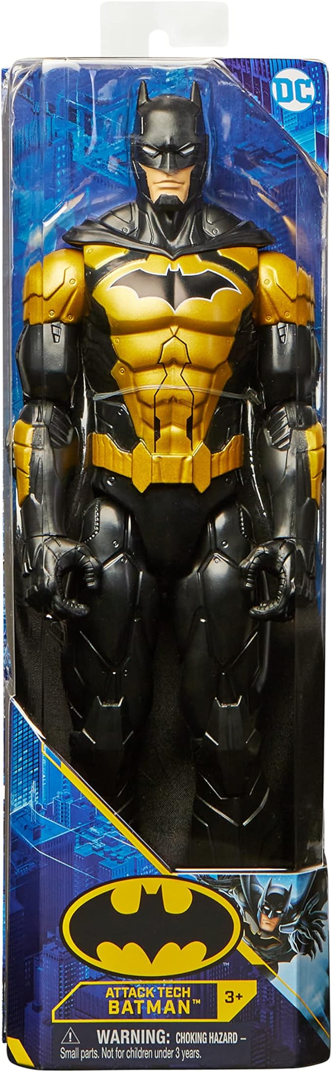 Batman 12-inch Attack Tech Batman Action Figure (Black Suit), Kids Toys for Boys and Girls Ages 3 and up - Figurio