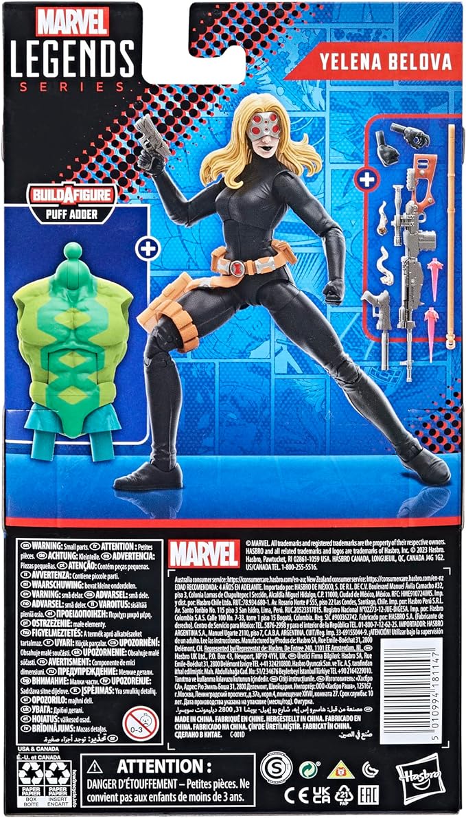 Marvel Legends Series: Yelena Belova Black Widow, Classic Comic Collectible 6-Inch Action Figure, 4+ Years - Figurio