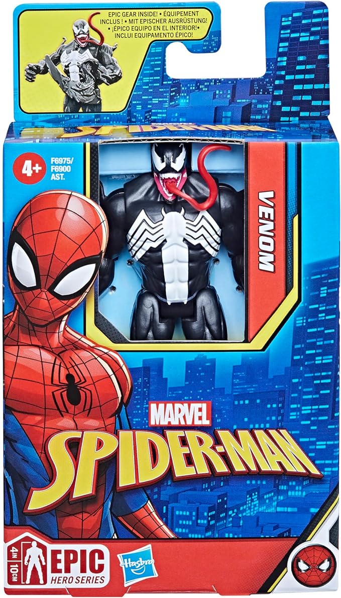 Marvel Epic Hero Series Venom, 4-Inch Action Figure with Accessory, Kids Ages 4 and Up - Figurio