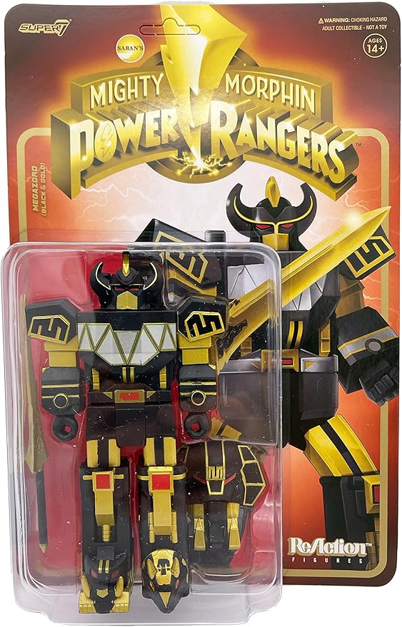 Super7 Mighty Morphin Power Rangers Megazord (Black and Gold) - 6" Power Rangers Action Figure Classic TV Show Collectibles and Retro Toys - Figurio