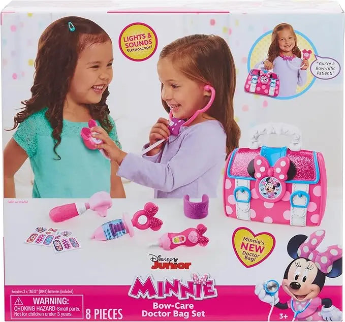 Disney Junior’s Minnie Mouse Bow-Care Doctor Bag Set, Dress Up and Pretend Play, Kids Toys for Ages 3 Up by Just Play - Figurio