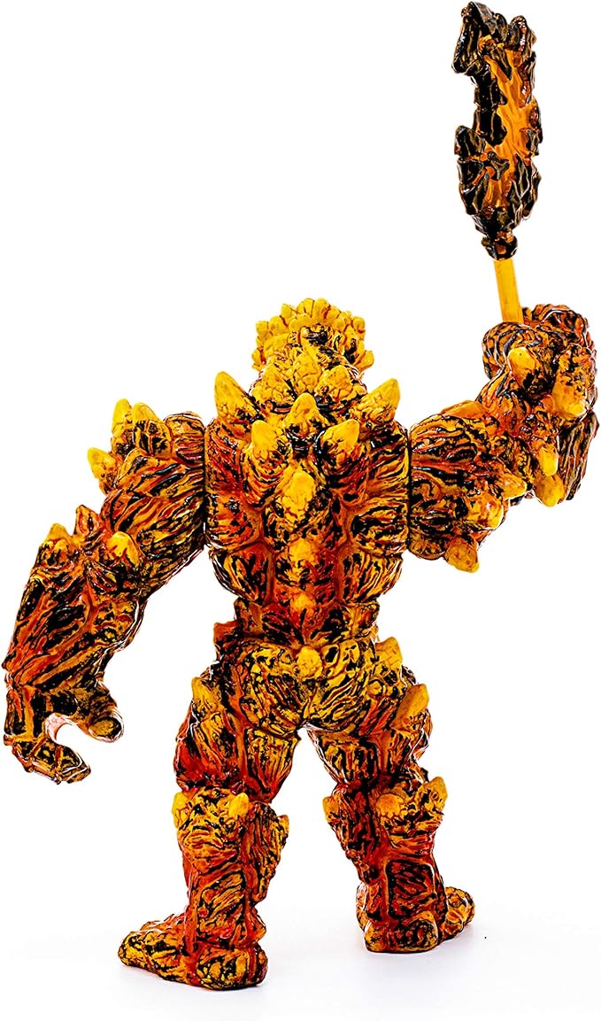 Schleich Eldrador Creatures Mythical Lava Monster - Lava Monster with Magic Axe, Posable Lava Golem Fantasy Action Figure, Highly Durable,for Boys and Girls Ages 7+ - Figurio