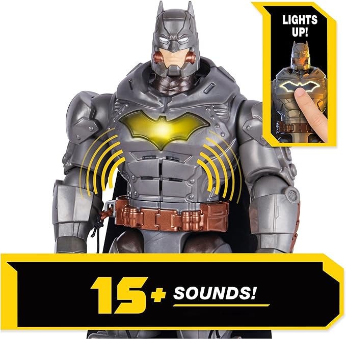 DC Comics, Battle Strike Batman 12-inch Action Figure, 5 Accessories, 20+ Sounds, Collectible Kids Toys for Boys and Girls Ages 3 and Up - Figurio