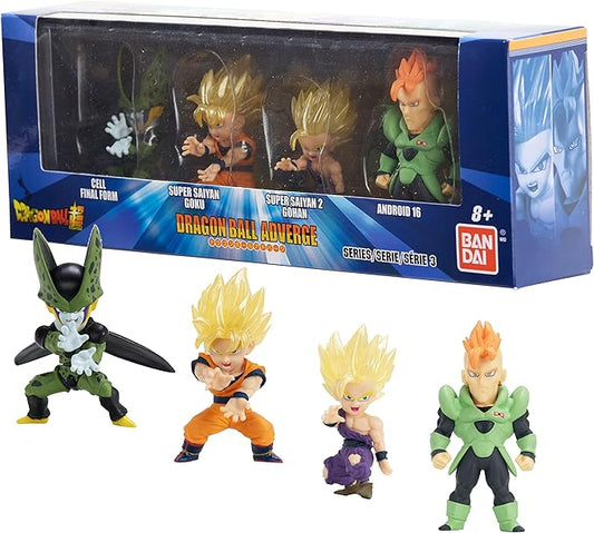 Dragon Ball Super Adverge Set 6 - SS Goku, SS 2 Gohan, Cell, Android 16 - Bandai Collectible Toy Figures Box Set - Figurio