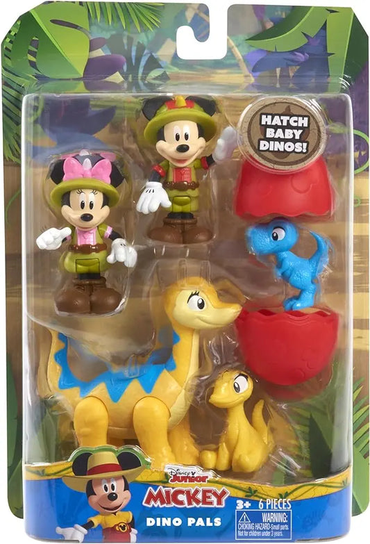 Just Play Disney Junior Mickey Mouse Funhouse Dino Pals 7-piece Figure Set, Dinosaur, Officially Licensed Kids Toys for Ages 3 Up - Figurio