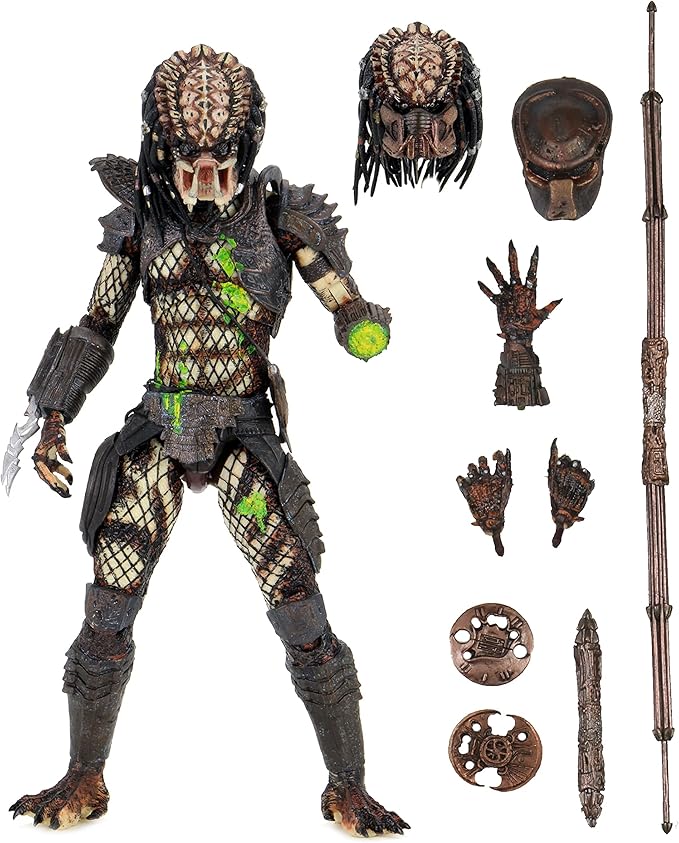 NECA - Predator 2 Ultimate Battle Damaged City Hunter 7 Action Figure, Battle Damaged City Hunger, 8 Inch - Figurio