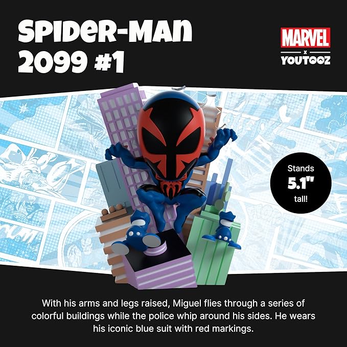 Youtooz Marvel Collection Spiderman 2099#1 5.1 inch Vinyl Figure, Collectible Miguel O'Hara Action Figure, Spiderman Figure, Spiderman Collectibles for Boys, Spiderman Action Figure - Figurio