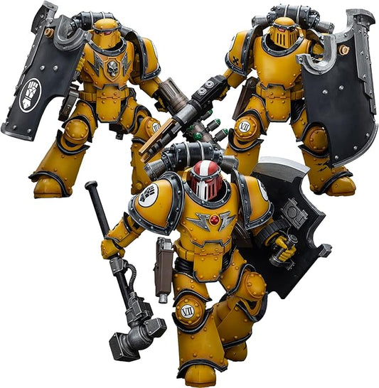 JOYTOY 1/18 Action Figure Warhammer 40,000 Imperial Fists Legion MkIII Breacher Squad Set of 3 Figures 4.8inch Movable Model Collectible Figurine - Figurio