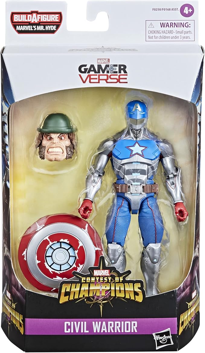 Marvel Hasbro Legends Series 6-inch Collectible Civil Warrior Action Figure Toy for Age 4 and Up with Shield Accessory , White - Figurio