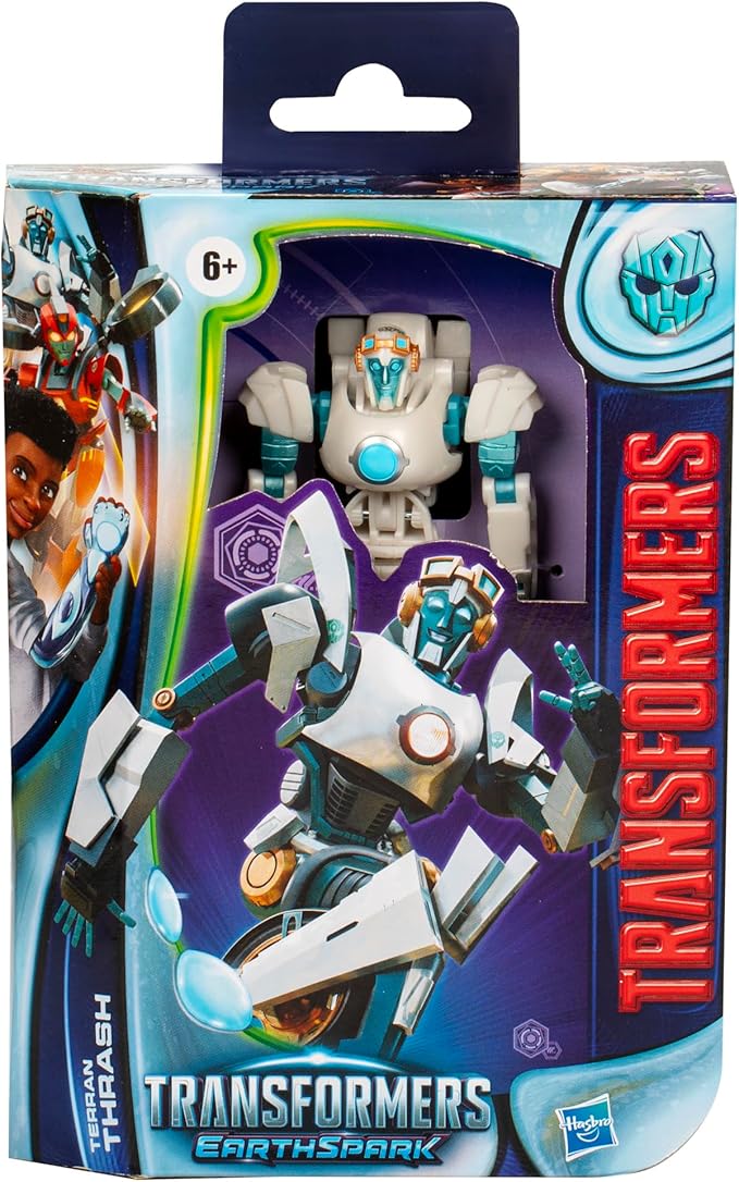 Transformers EarthSpark Deluxe Class Terran Thrash 5-Inch Robot Action Figure, Converts in 22 Steps, Interactive Toys for Boys for Girls Age 6 and Up - Figurio