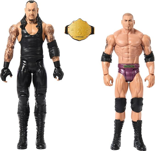 Mattel WWE Undertaker vs Bautista Championship Showdown Action Figure 2-Pack with World Heavyweight Championship, 6-inch - Figurio