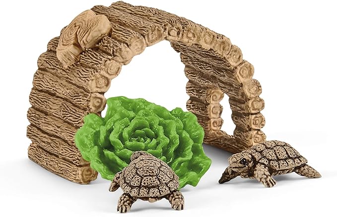 Schleich Wild Life 6-Piece Tortoise Toy Figure with Hatchlings and Turtle Home Playset for Kids Ages 3-8 (42506n) - Figurio