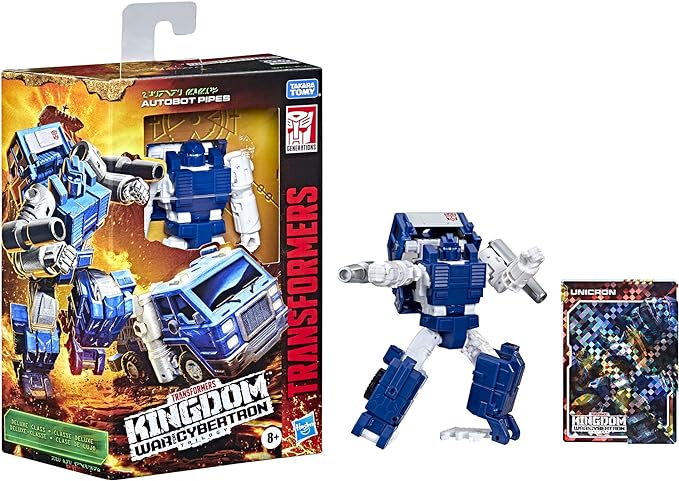 Transformers Toys Generations War for Cybertron: Kingdom Deluxe WFC-K32 Autobot Pipes Action Figure - Kids Ages 8 and Up, 5.5-inch - Figurio