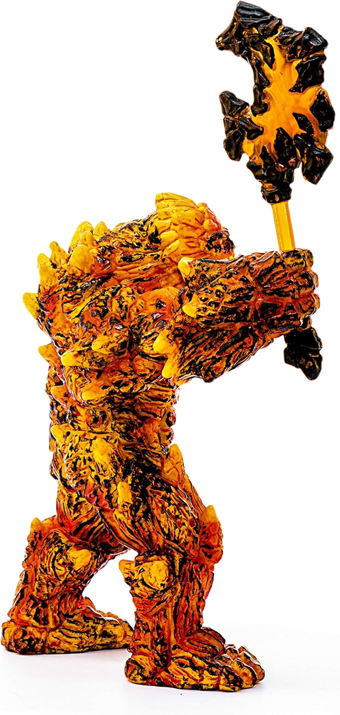 Schleich Eldrador Creatures Mythical Lava Monster - Lava Monster with Magic Axe, Posable Lava Golem Fantasy Action Figure, Highly Durable,for Boys and Girls Ages 7+ - Figurio