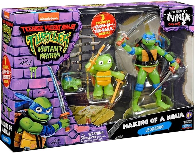 Teenage Mutant Ninja Turtles: Mutant Mayhem Making of a Ninja Leondardo Action Figure 3-Pack - Figurio