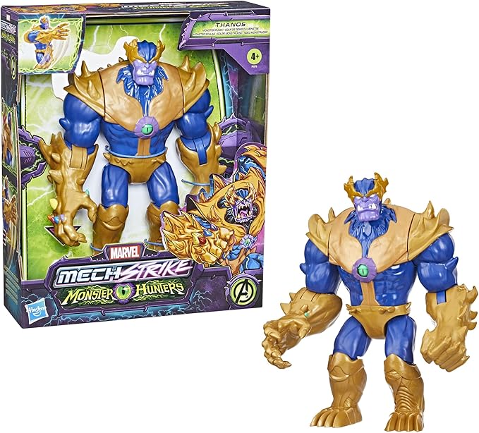 Marvel Avengers Mech Strike Monster Hunters Monster Punch Thanos Toy, 9-Inch-Scale Deluxe Action Figure, Toys for Kids Ages 4 and Up - Figurio