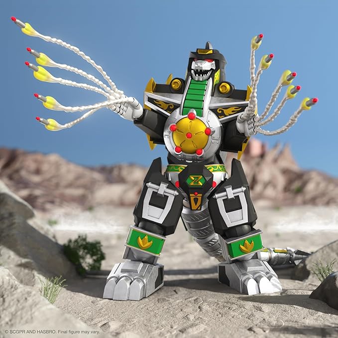 Super7 ULTIMATES! Mighty Morphin Power Rangers Dragonzord - 9" Power Rangers Action Figure with Accessories Classic TV Show Collectibles - Figurio