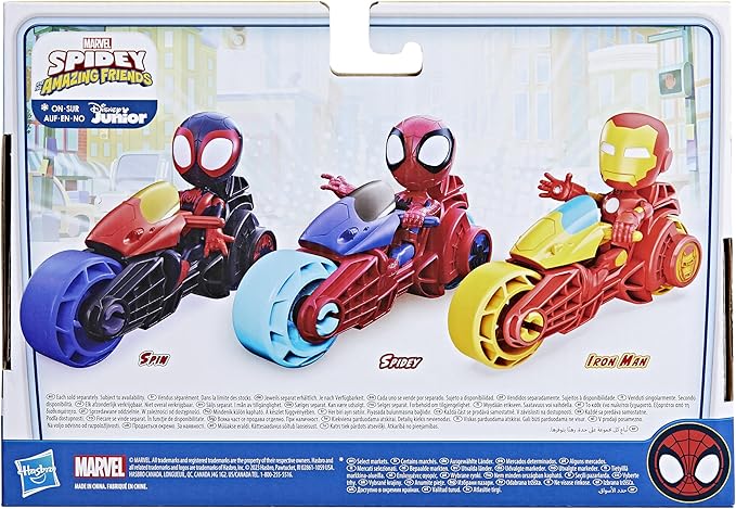 Spidey and his Amazing Friends, Iron Man Action Figure & Toy Motorcycle Playset, Marvel Super Hero Preschool Toys for Kids 3 and Up - Figurio