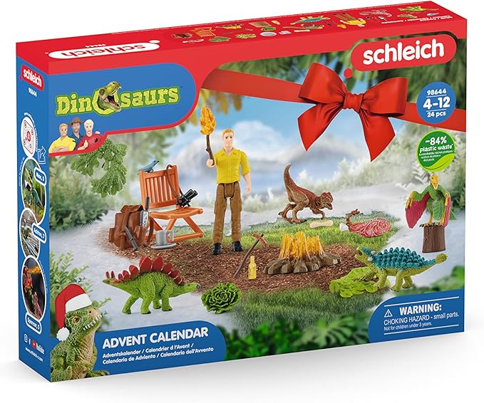 Schleich Dinosaurs 24-Piece Playset for Boys and Girls Ages 4+, Dinosaurs Advent Calendar 2022, Multicolor - Figurio