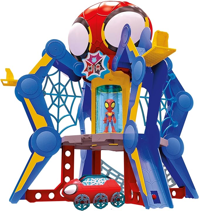 Spidey and His Amazing Friends Web-Spinners Web-Quarters, Kids Playset with Action Figure, Vehicle, and Accessories, Marvel Super Hero Toys, Ages 3 and Up, Large - Figurio