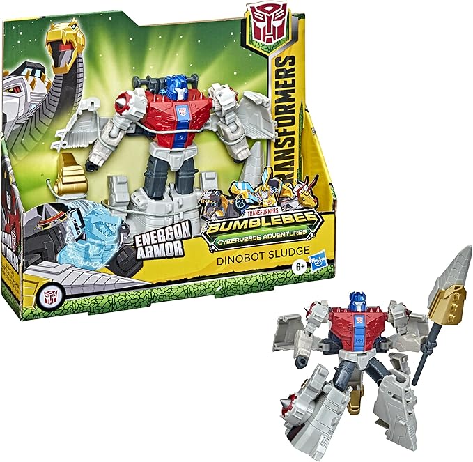 Transformers Toys Bumblebee Cyberverse Adventures Dinobots Unite Ultra Class Dinobot Sludge Figure, Energon Armor, Ages 6 and Up, 6.75-inch - Figurio