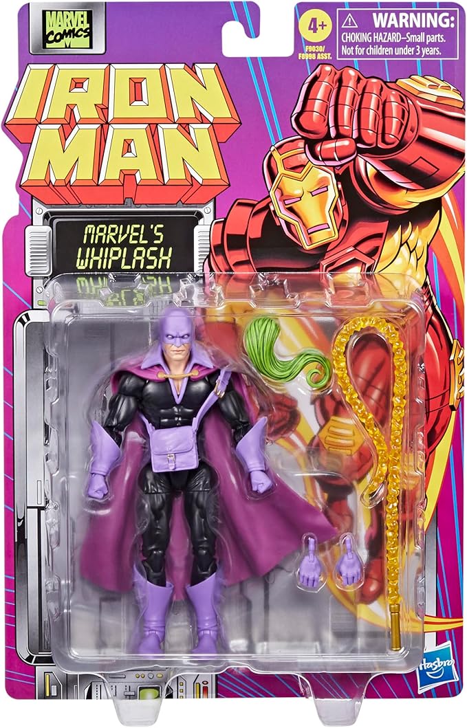 Marvel Legends Series Whiplash, Iron Man Comics Collectible 6-Inch Action Figure, Retro-Inspired Blister Card - Figurio