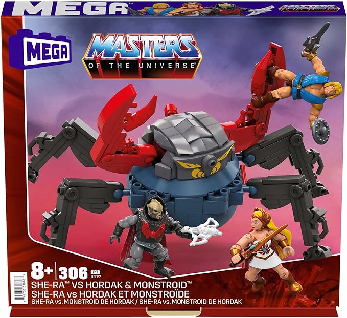 MEGA Masters of The Universe Building Set, She-Ra vs Hordak & Monstroid with 306 Pieces, 3 Poseable Micro Action Figures, for Adult Collectors - Figurio