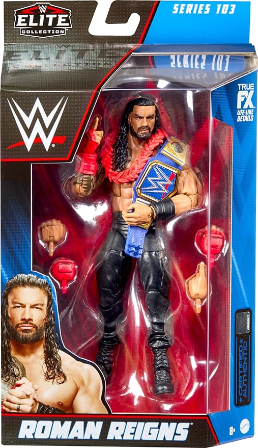 Mattel WWE Roman Reigns Elite Collection Action Figure with Accessories, Articulation & Life-like Detail, Collectible Toy, 6-inch - Figurio