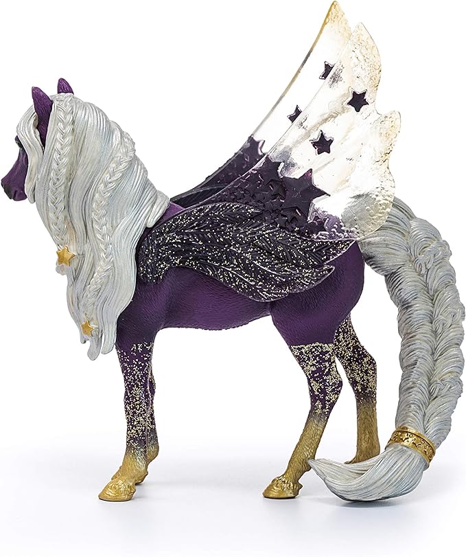 Schleich bayala Star Unicorn Flying Pegasus Figurine - Fantastic Purple and Gold Unicorn Fantasy Figurine, Bring Smile and Joy, Gift for Boys and Girls, Fans of Fantasy, Kids Age 5+ - Figurio